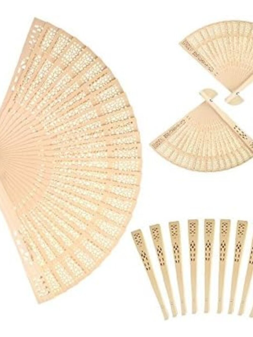 Sandalwood Hand Fans Set of 50 Folding Wedding Favor Gifts abanicos